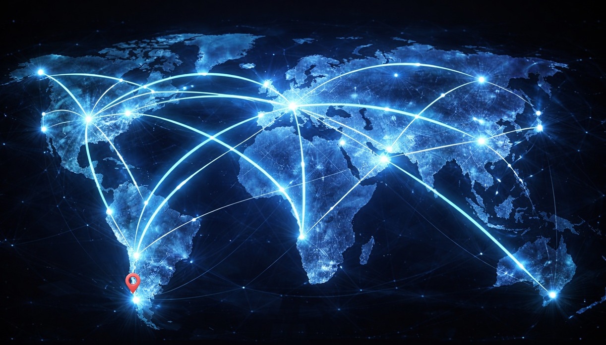 Diagrama de Impacto y Sostenibilidad: Mapa de Rutas de Comercio Global